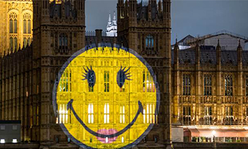 Ciate London collaborates with SmileyWorld and projects positivity message on House of Commons